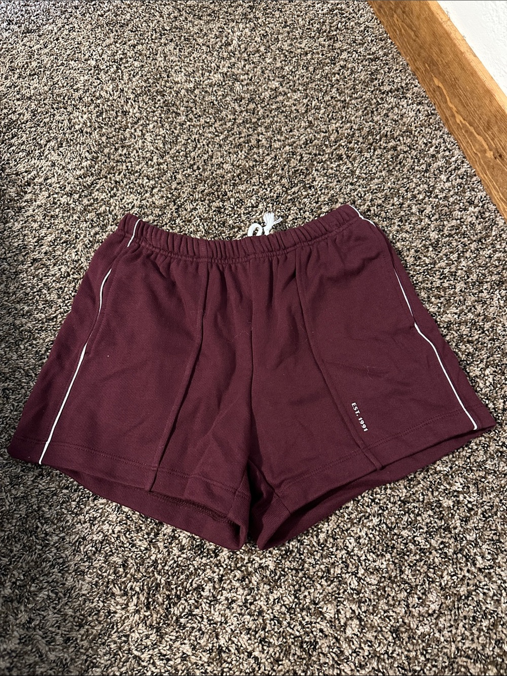 wild fable Maroon Athletic Shorts with White Piping